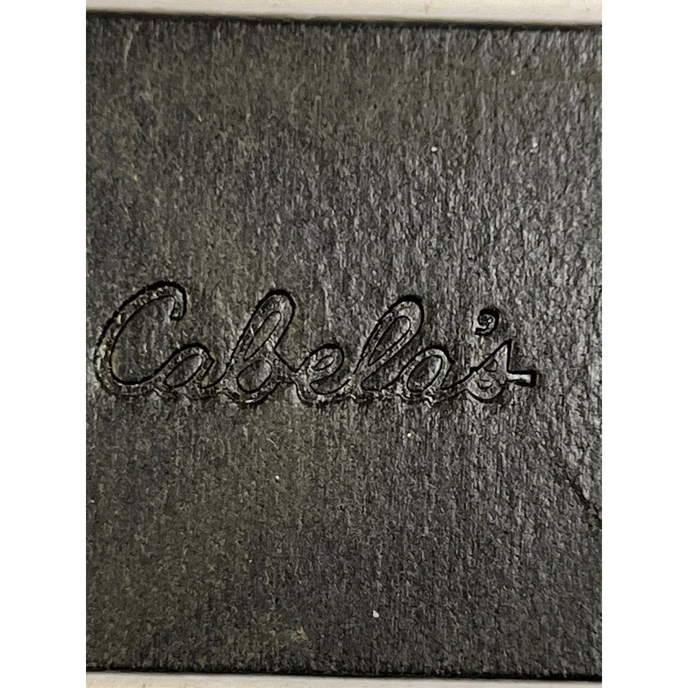 Cabela's Leather Belt Men's 38 Brown Silver 1.5